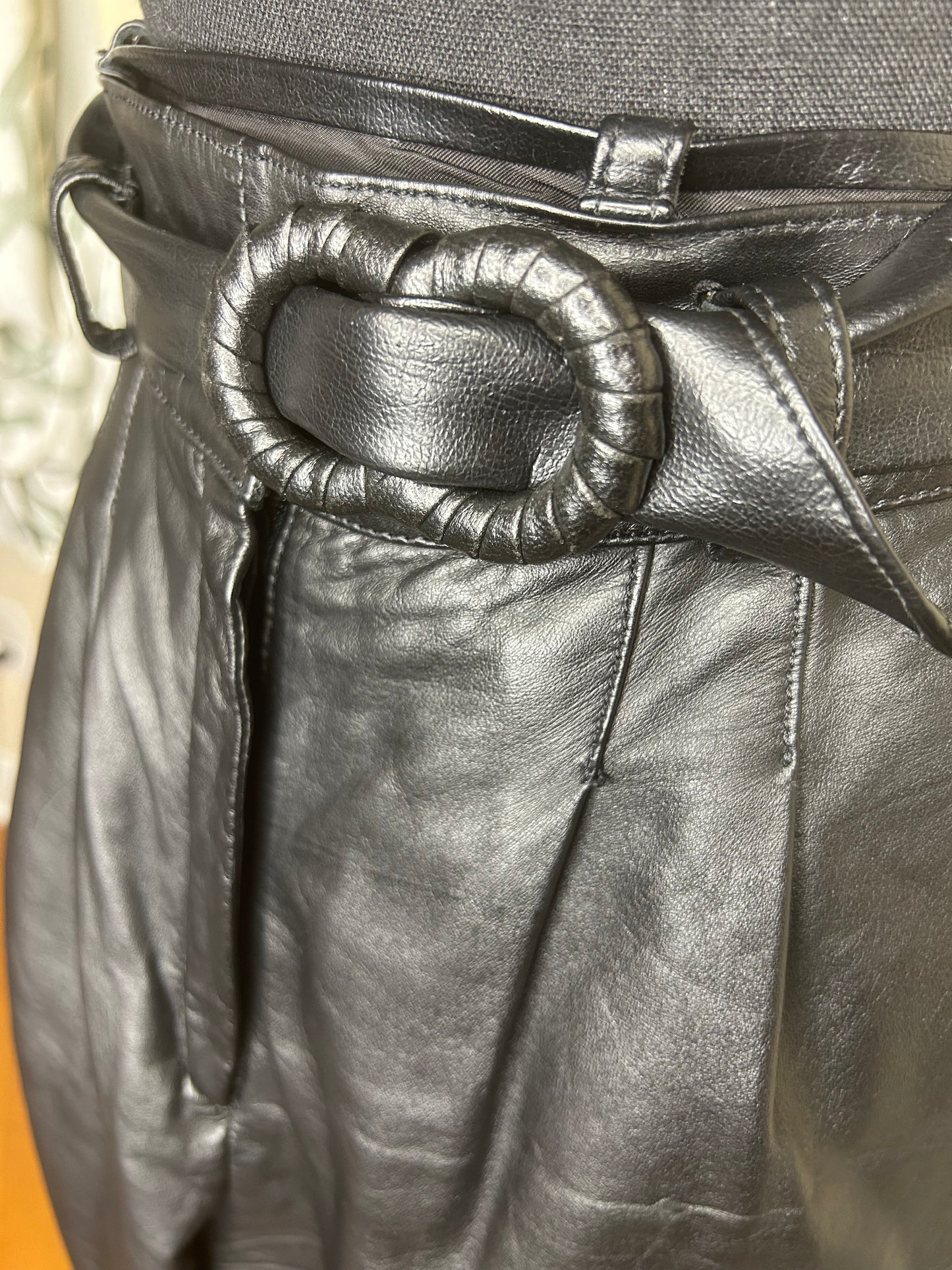Byrnes & Baker Black Vintage Leather Pants