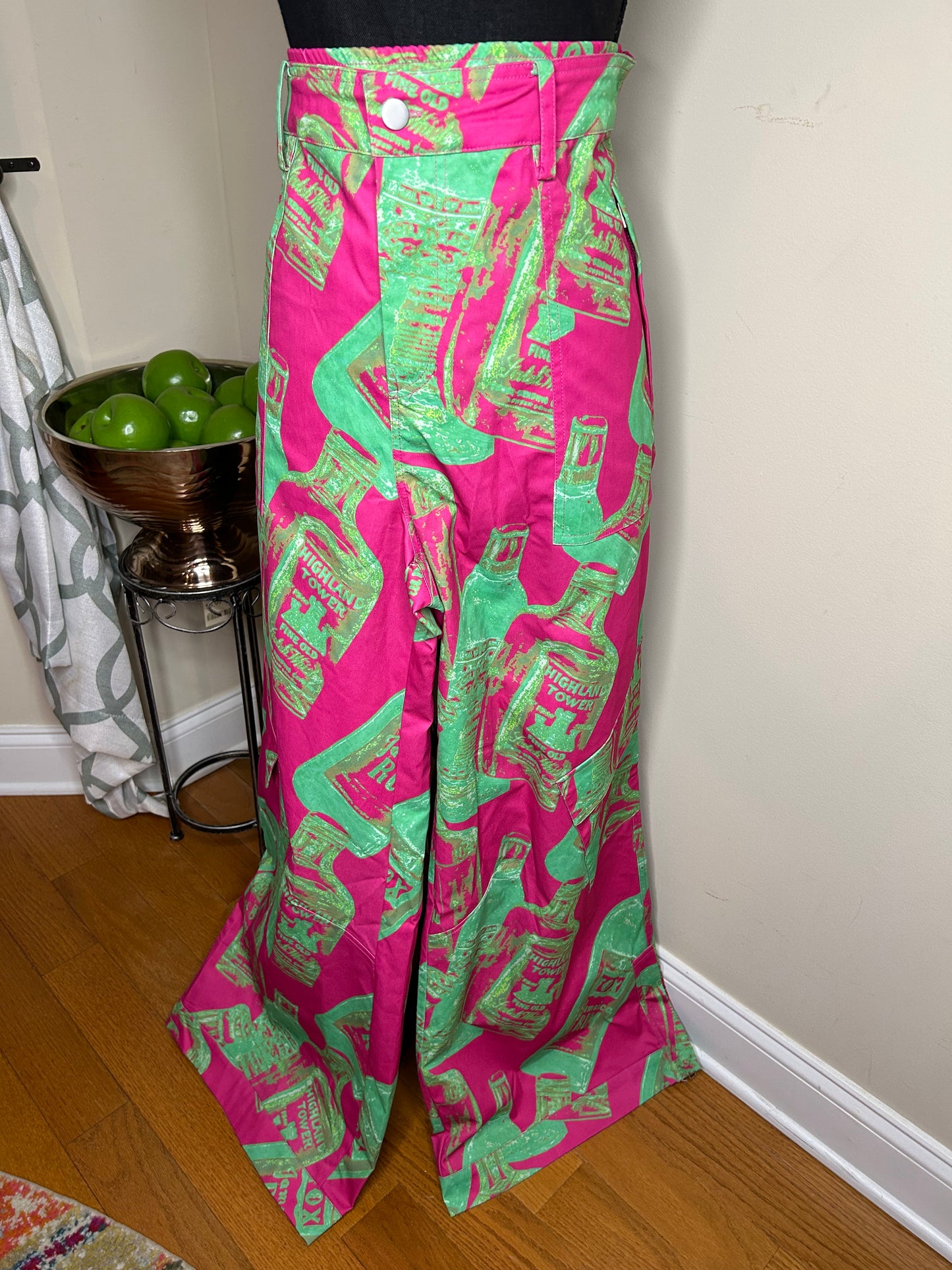 Nasty Gal Wide Leg "Pink and Green" Cargo Pants NWT