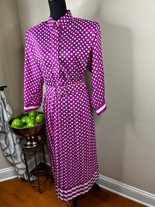Vintage California Girl Polka Dot Pink and White Dress