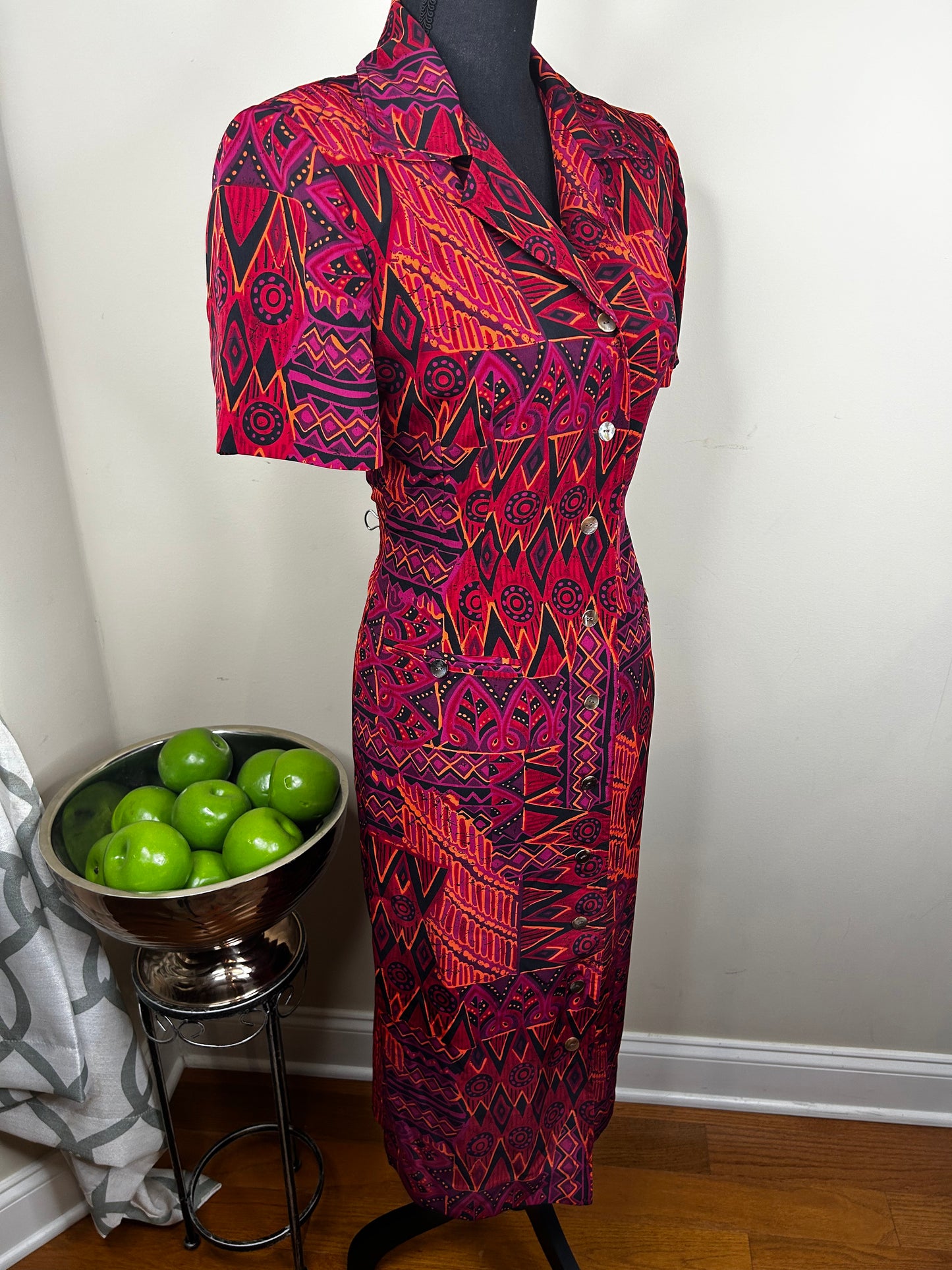 90s Positive Attitude Abstract Print Dress