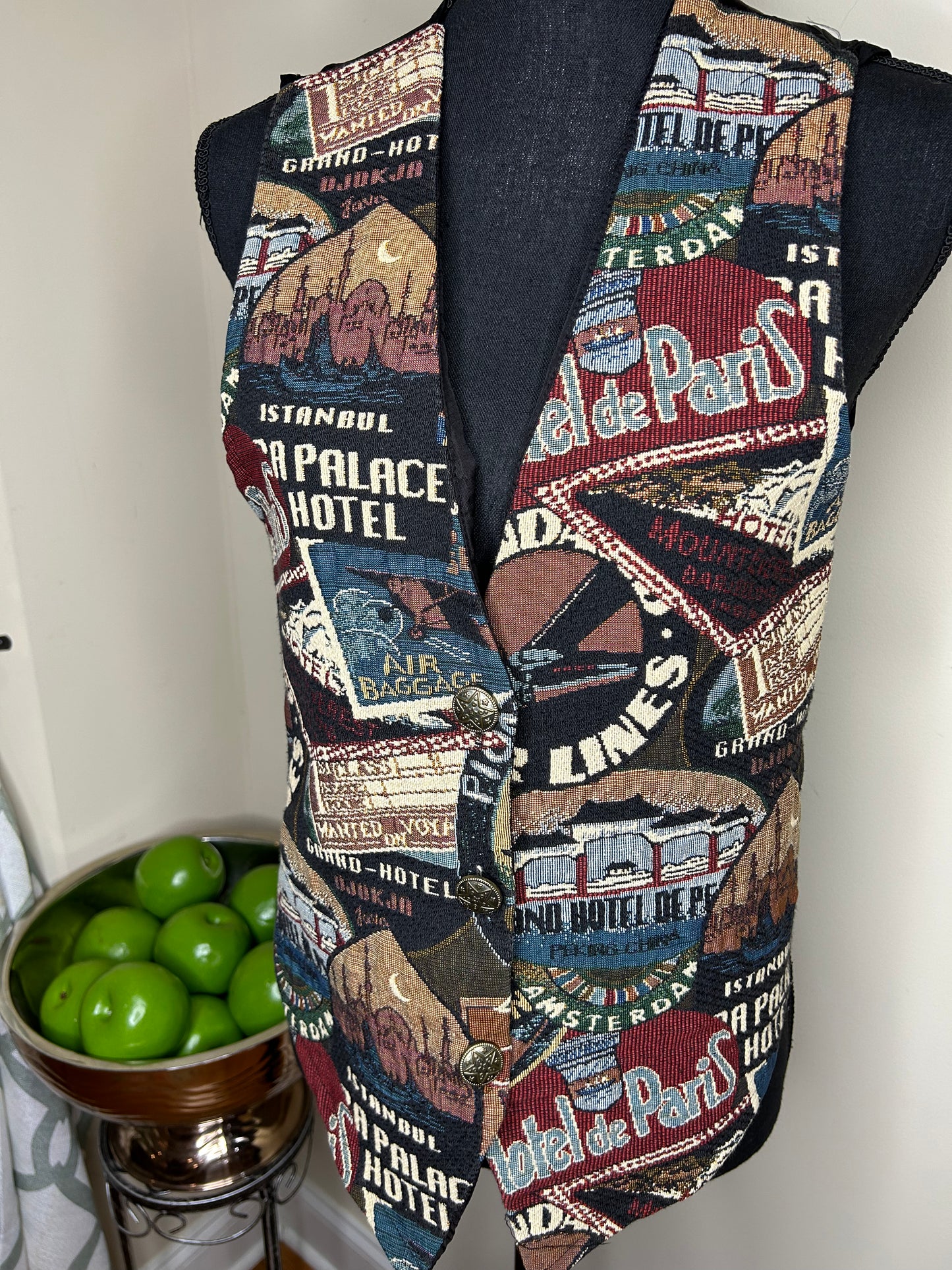 Vintage Denim Republic Brand Tapestry Vest