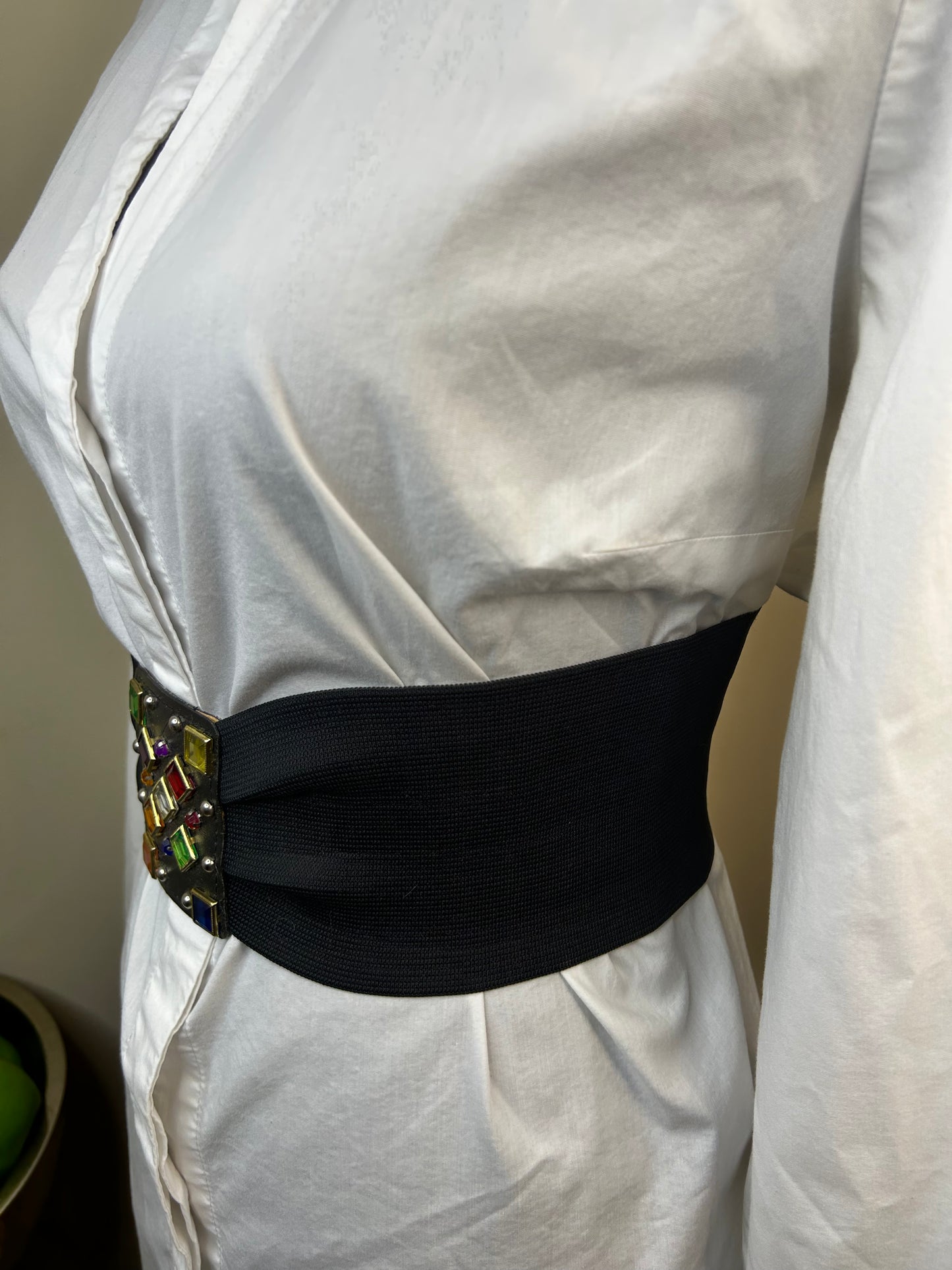 Bejeweled Belt with 3 Button Closure