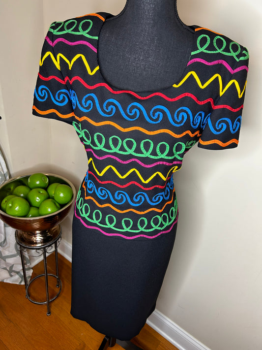 Maggie London Petites Rainbow Ribbon Dress
