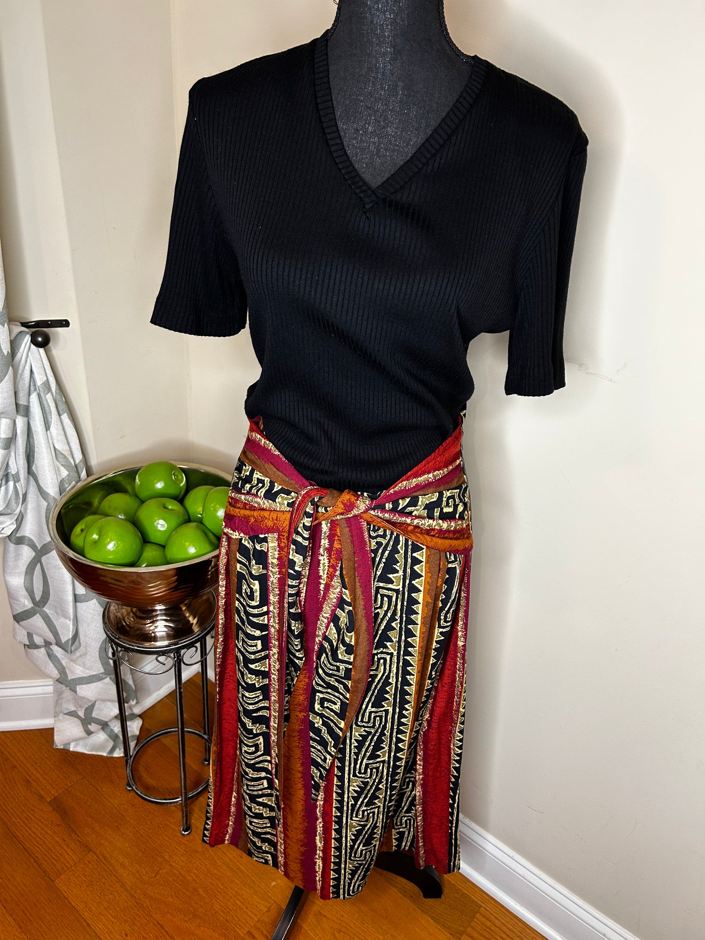 Enge' Collection Abstract Print Wrap Dress
