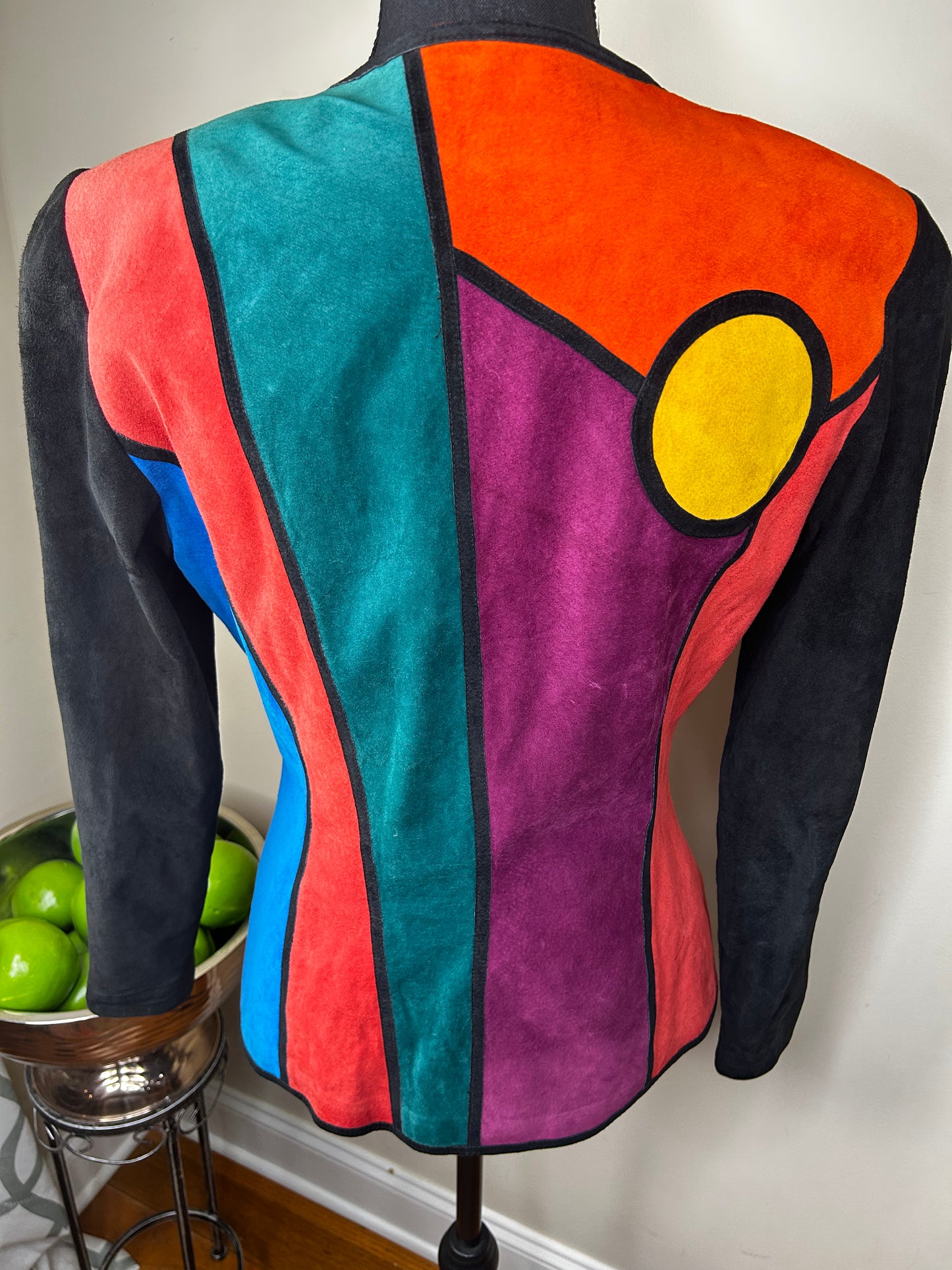 Vintage 80s Pia Rucci Art Deco Suede/Leather Blazer