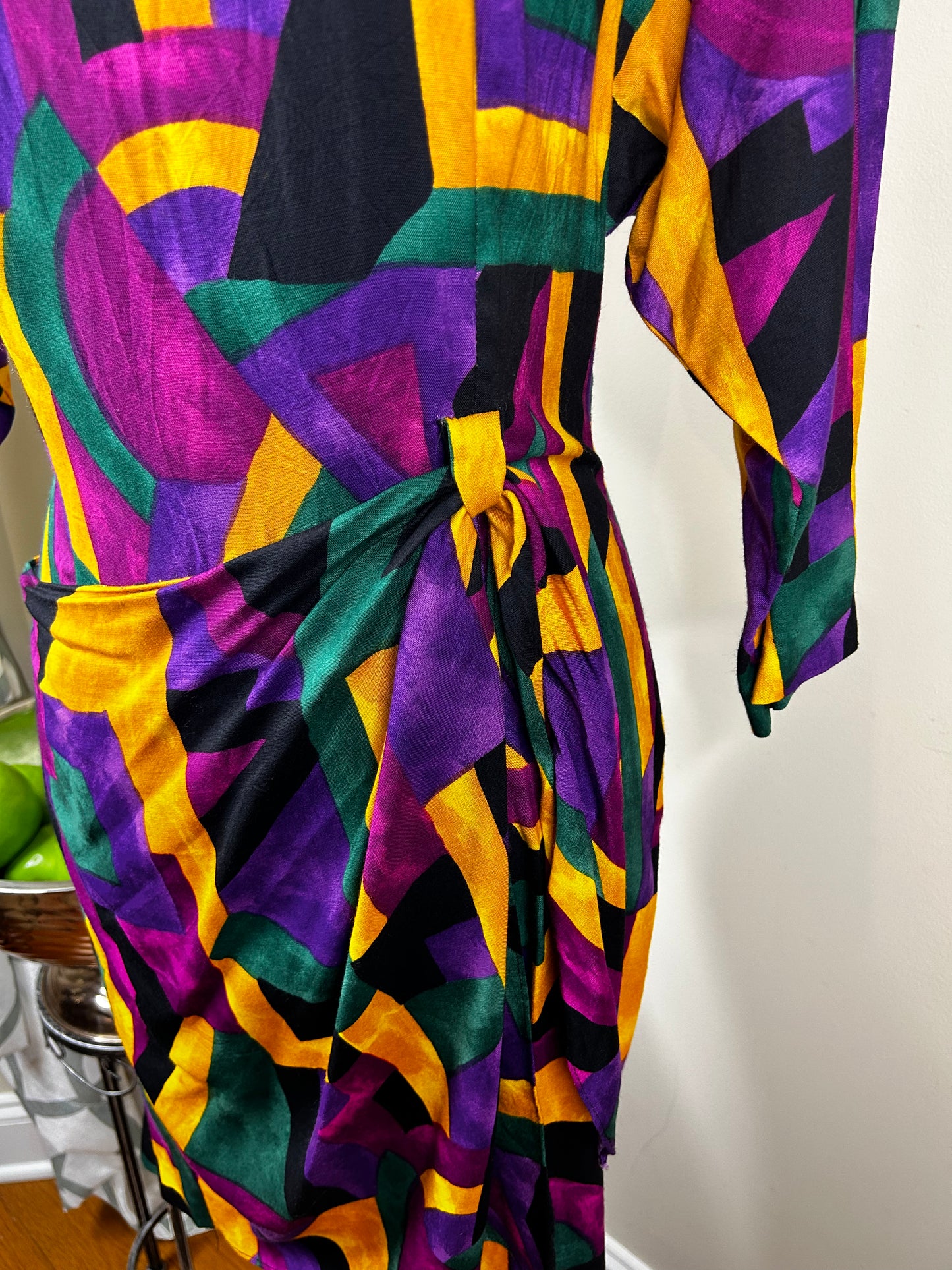 Vintage Betsy's Things  Abstract Print Wrap Dress