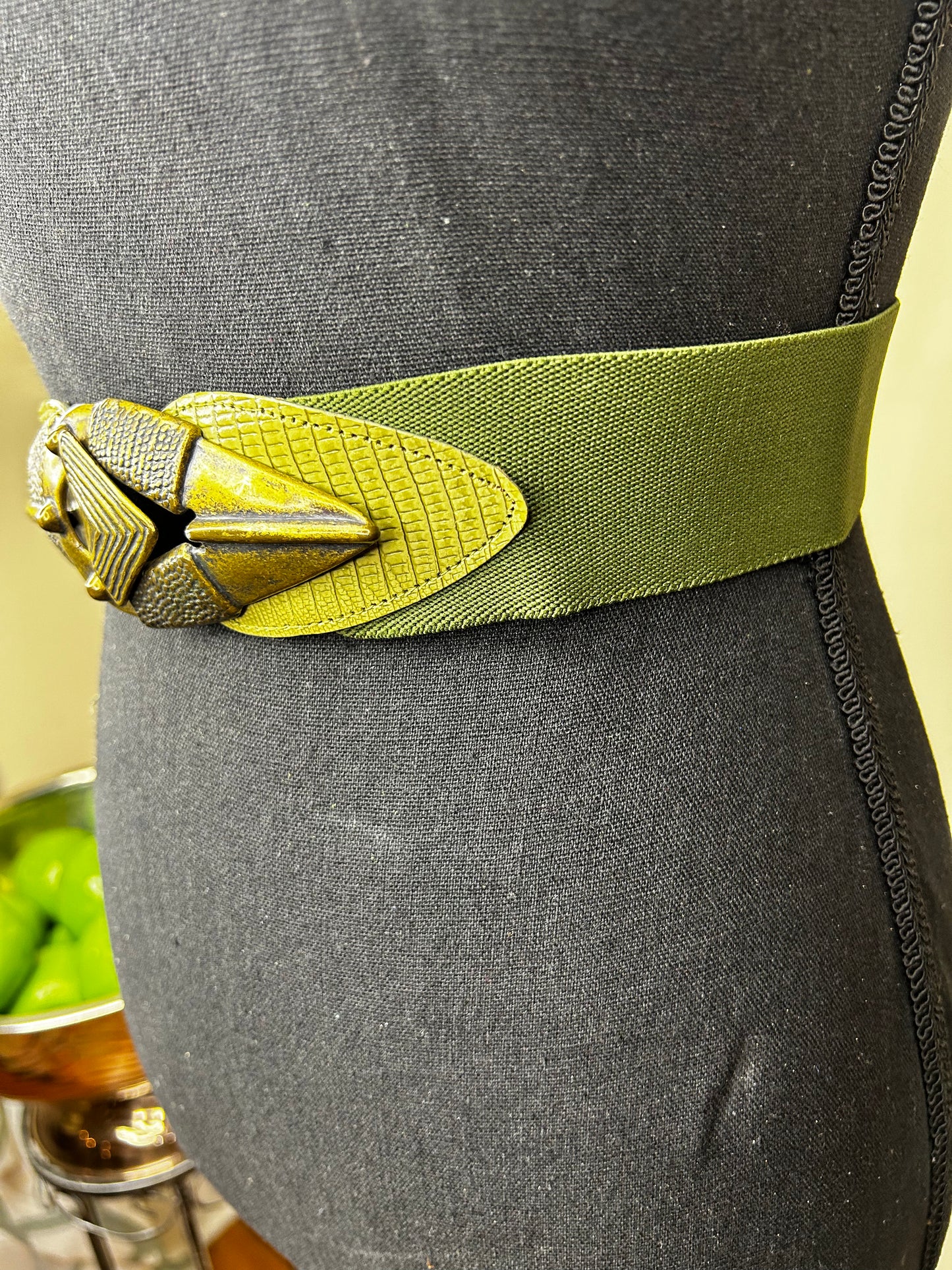 Olive Hook and Latch Belt