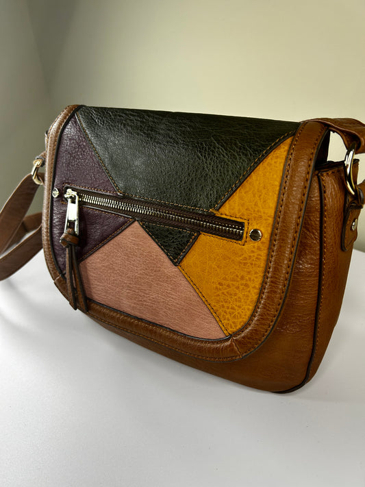 Vintage Colorblock Leather Overstock Purse