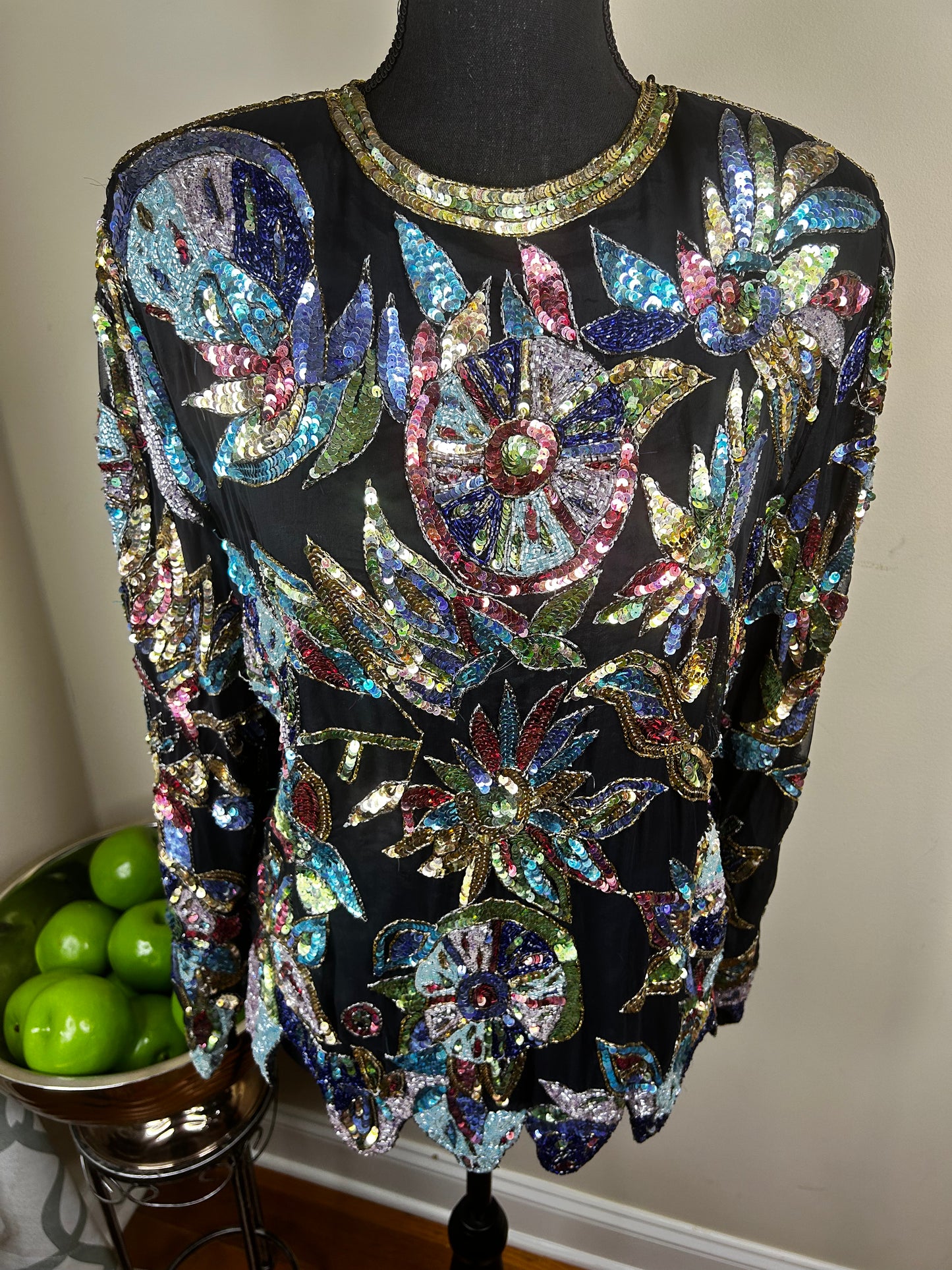 Vintage 80s Judith Ann Sequin Top
