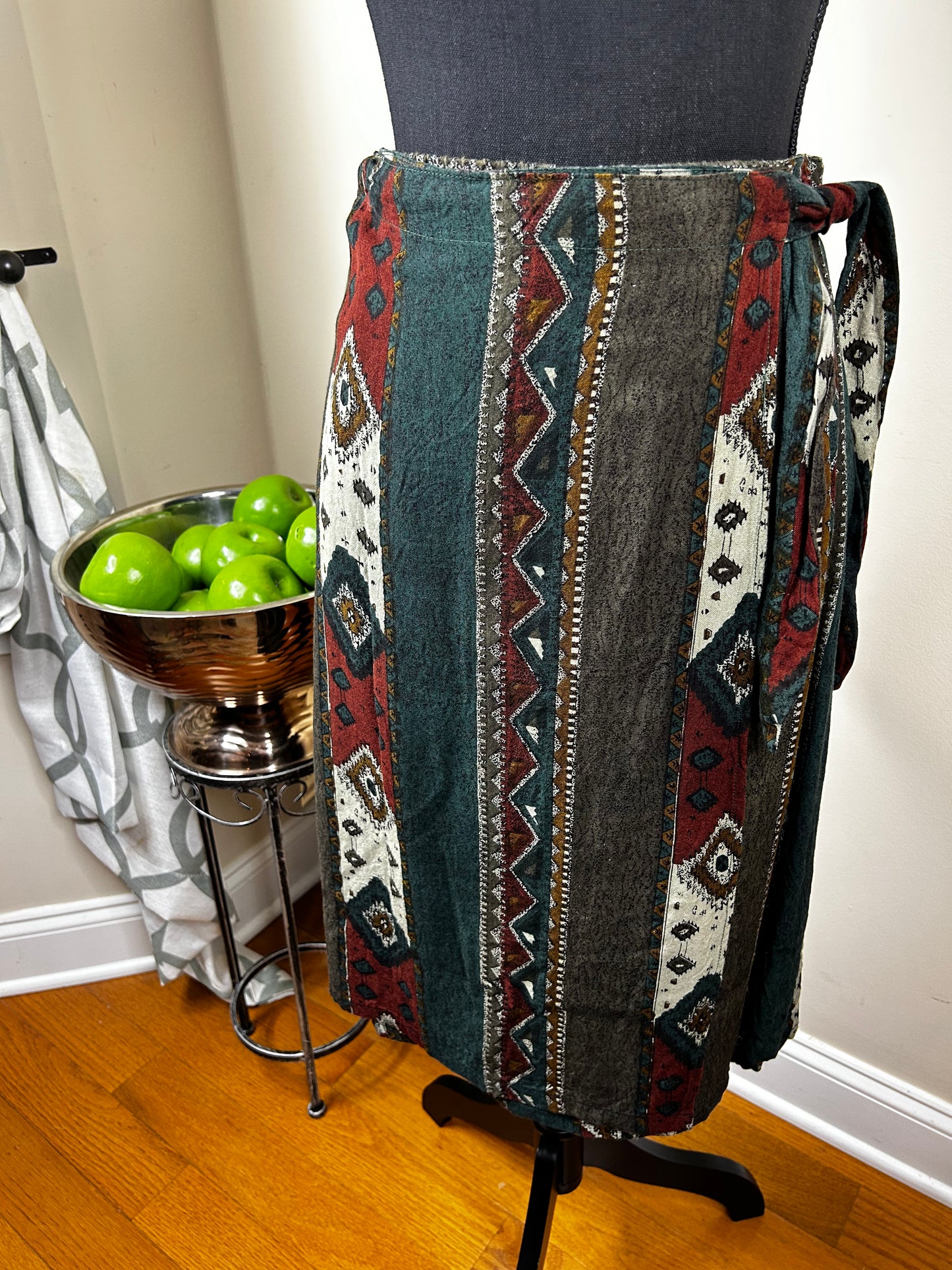 Reuve Abstract Print Wrap Skirt