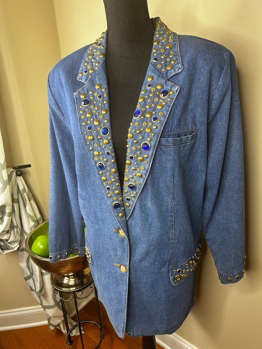 STAMPEDE Bejeweled Denim Blazer