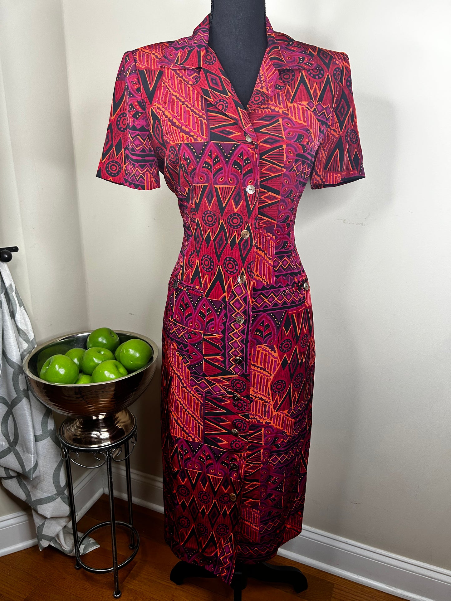 90s Positive Attitude Abstract Print Dress