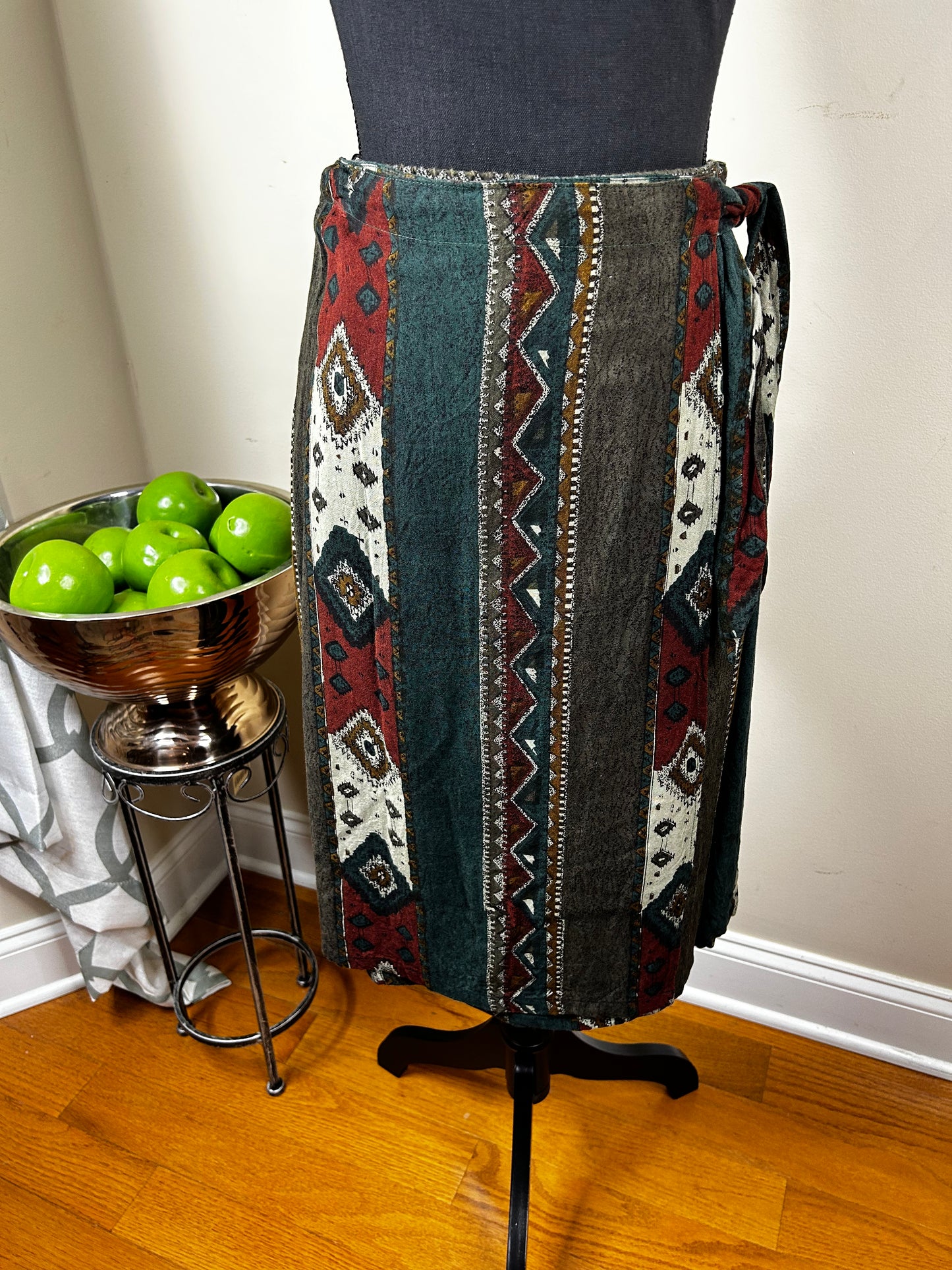 Reuve Abstract Print Wrap Skirt