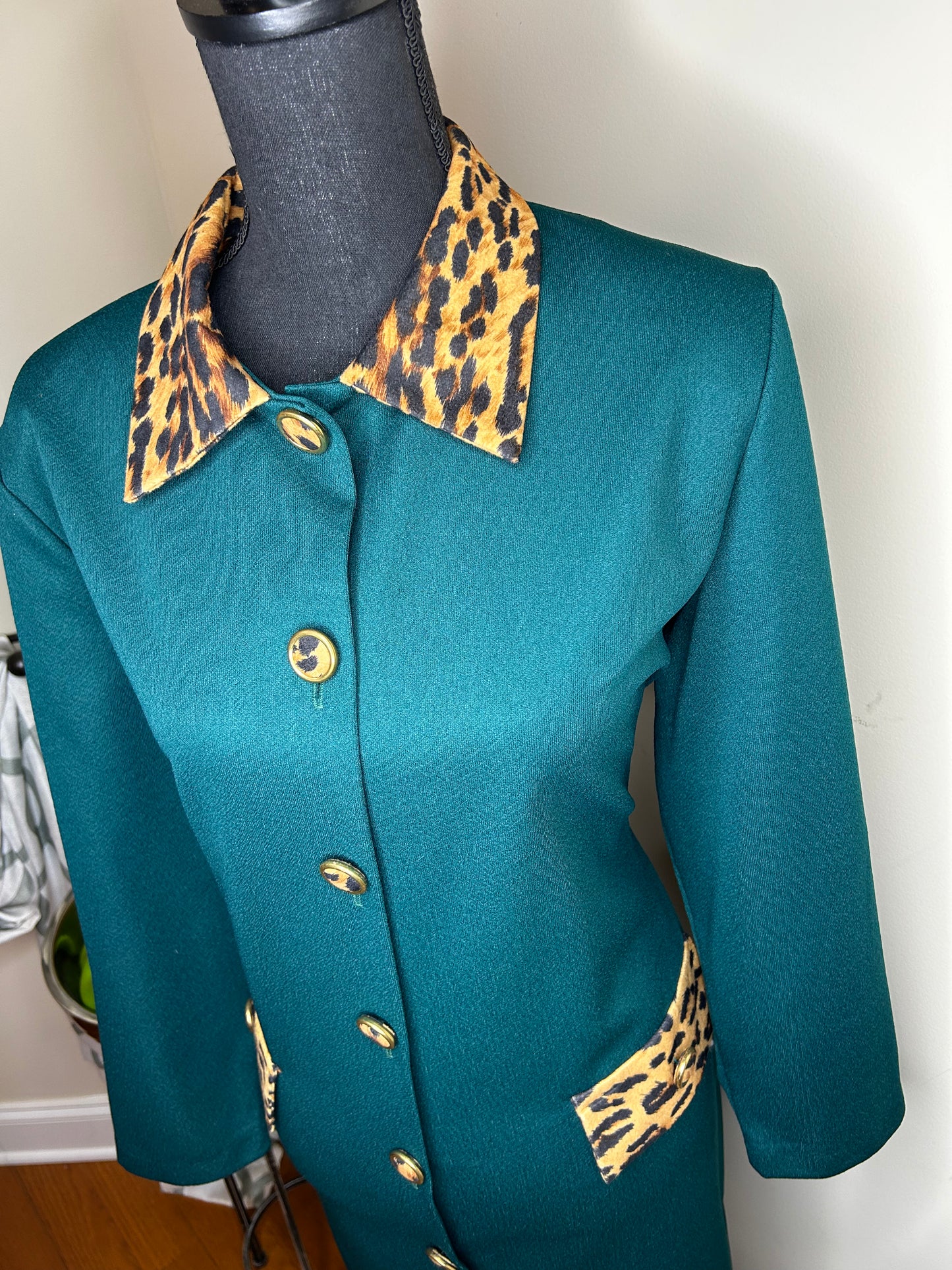 Anthony Richards Leopard Trimmed Dress