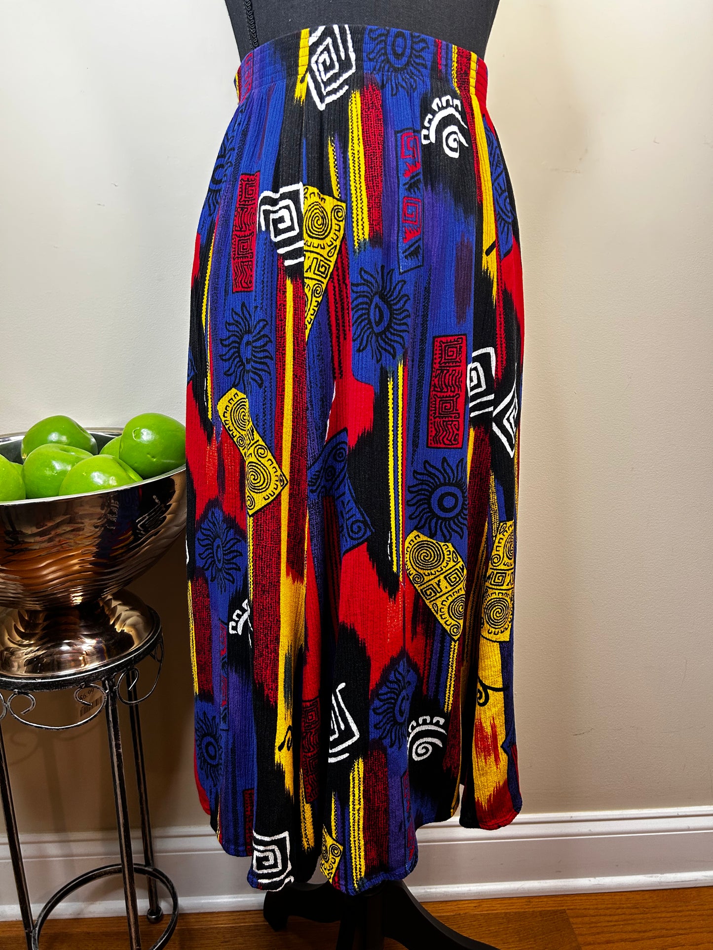 Vtg C.M. SHAPES Abstract Print Skirt