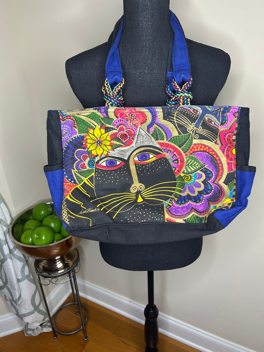 Carlotta's Cats Laurel Burch Medium Canvas Handbag