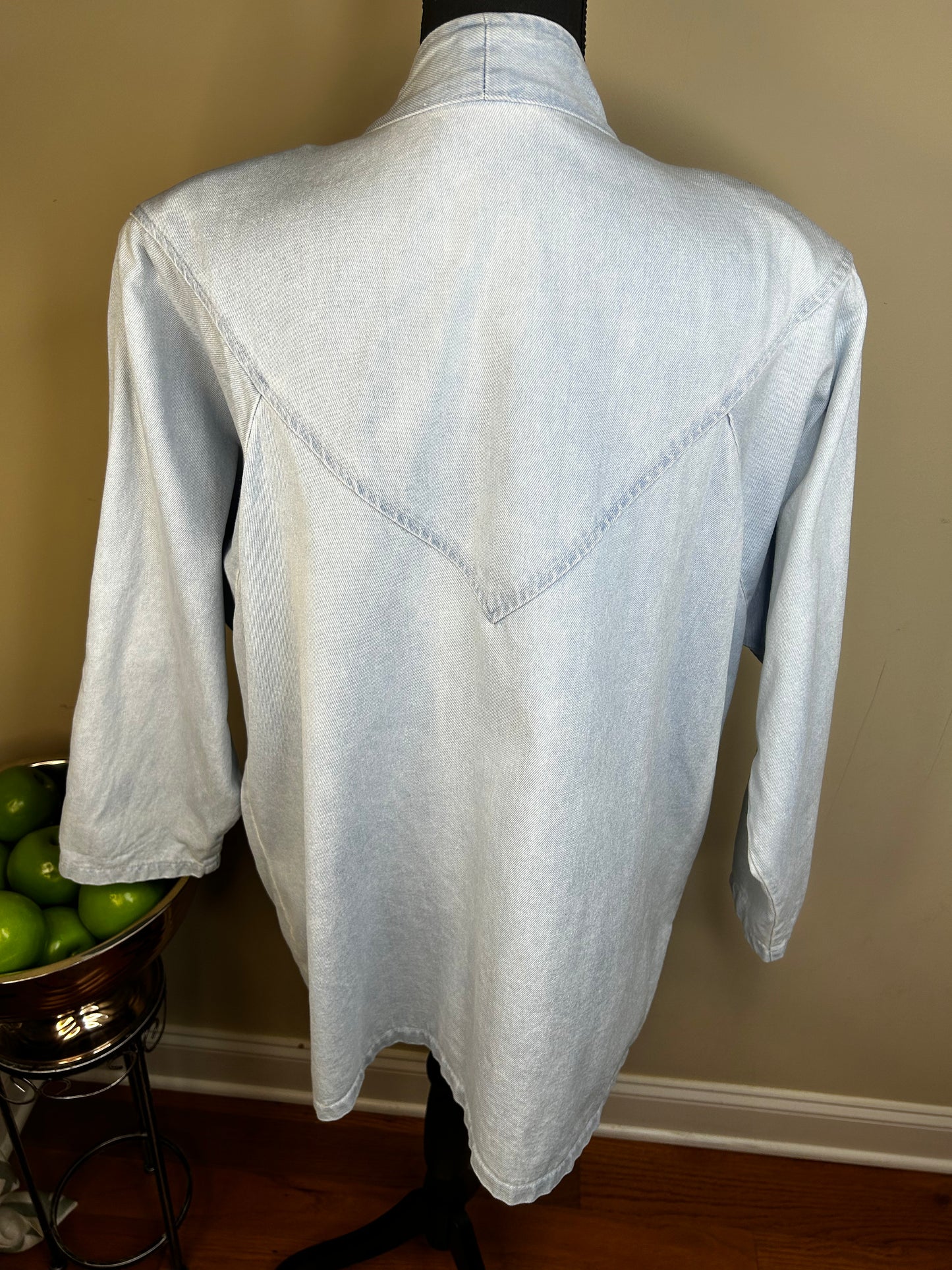 Vintage 80s Gold Studded Rhinestone Bejeweled Denim Jacket