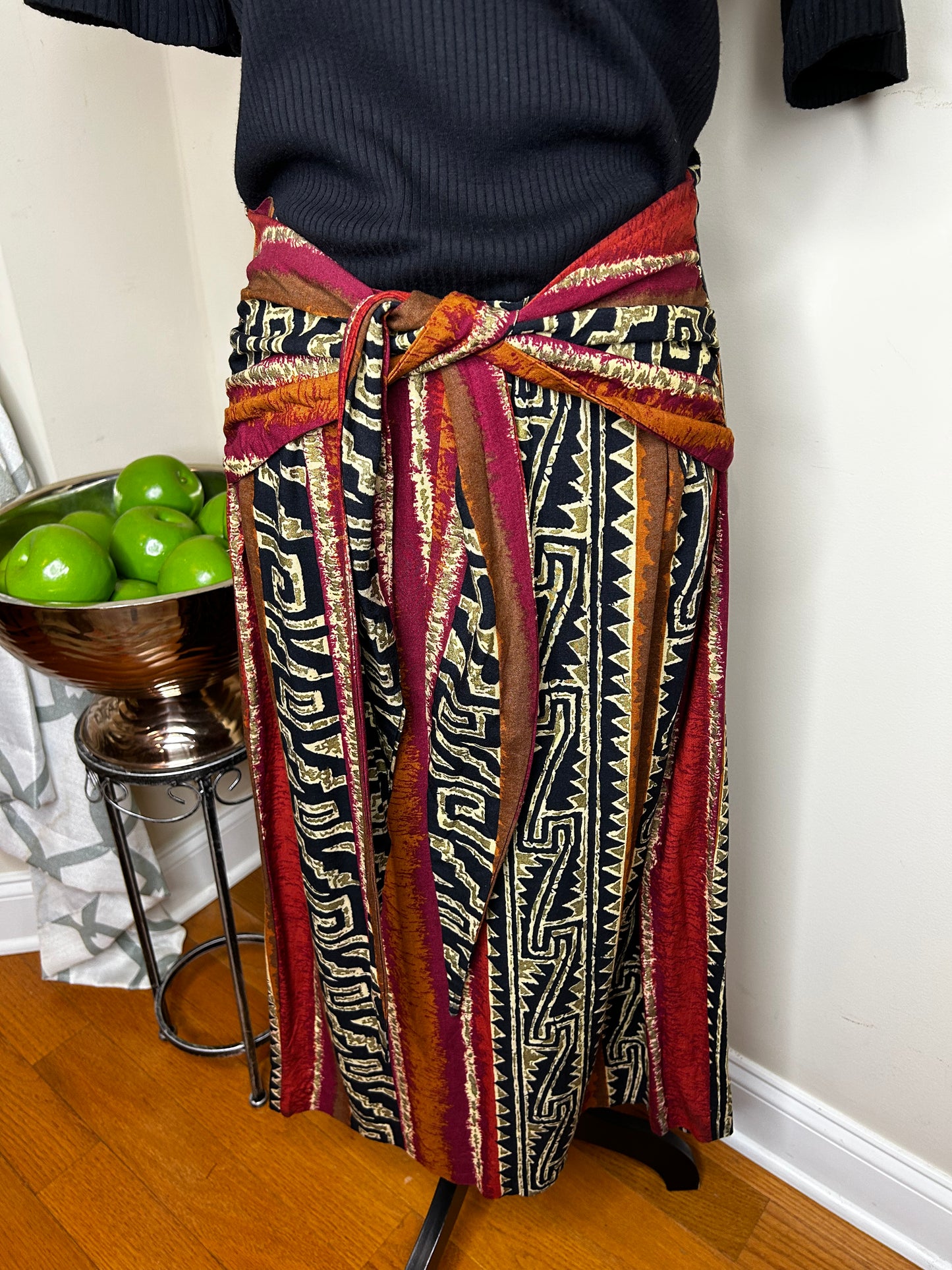Enge' Collection Abstract Print Wrap Dress