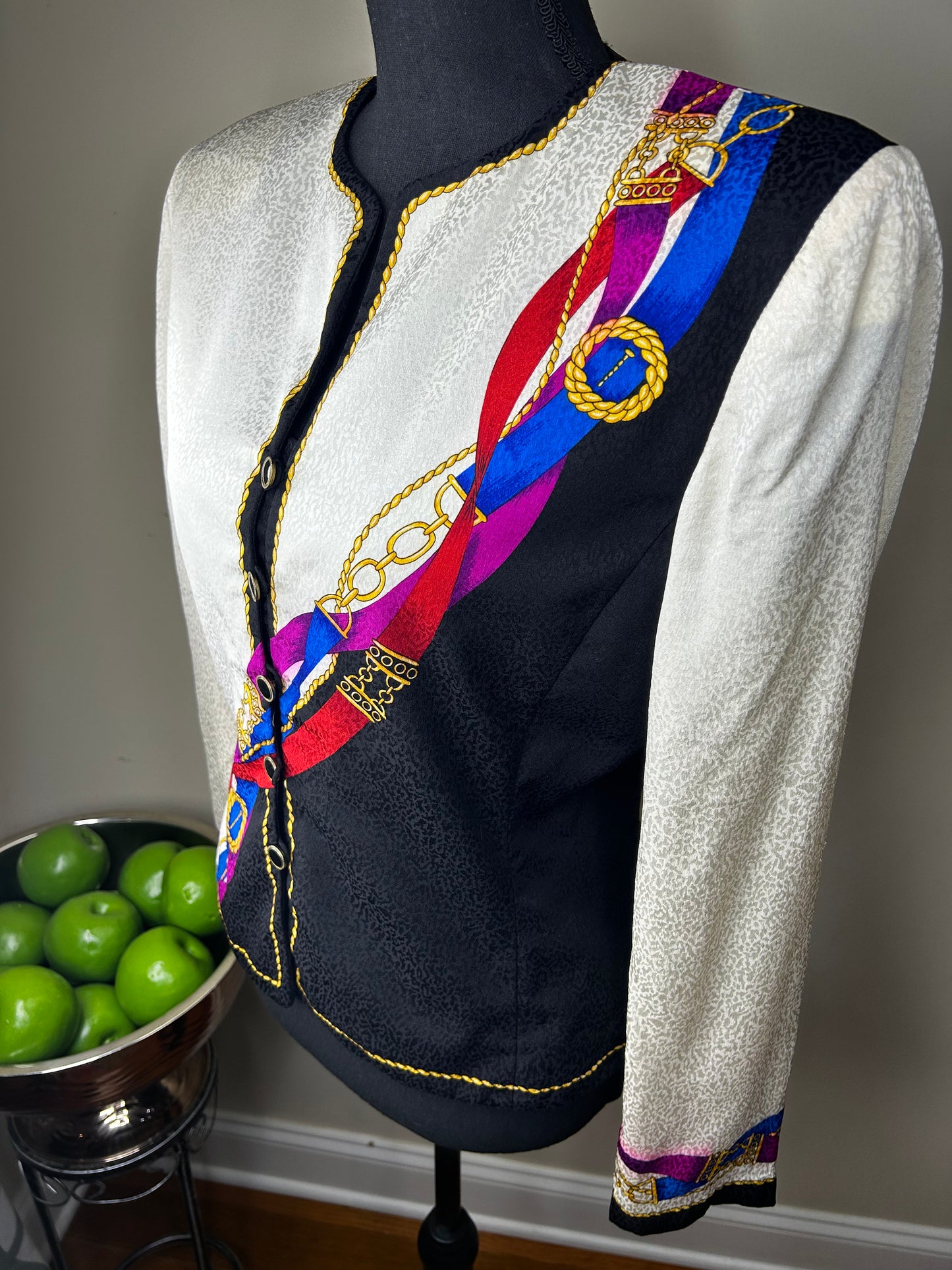 Vintage Adrianna Papell Light Weight Blazer with Baroque Print