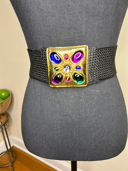 Vintage Gold Buckle Jeweled Belt