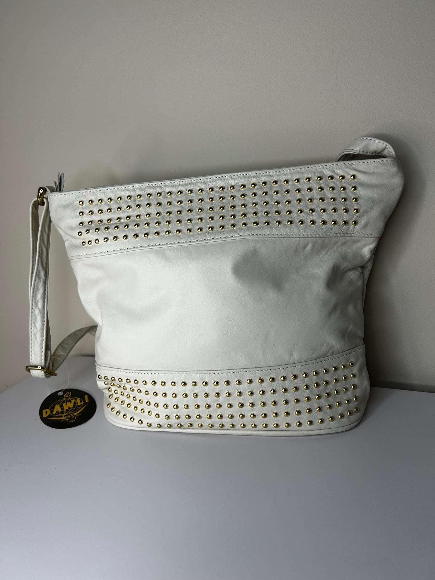 DAWLI Vintage Creme Purse with Gold Studs (NWT)