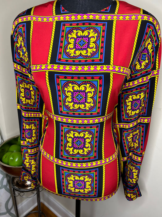 Ellen Tracy Mixed Print Shirt