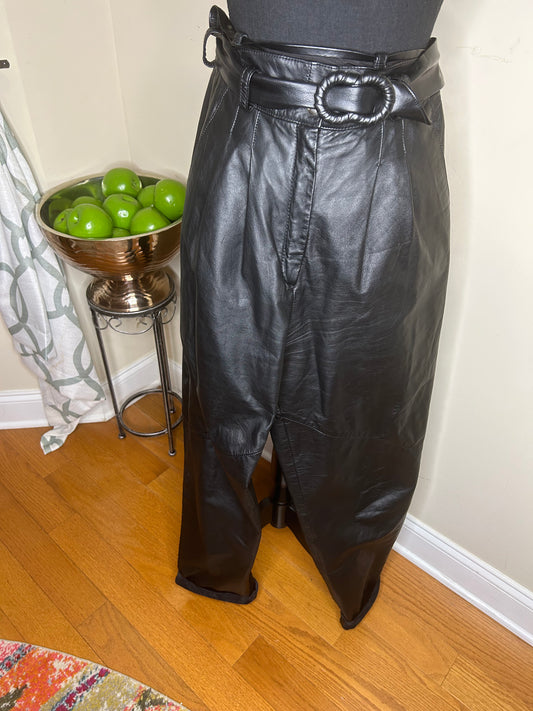 Byrnes & Baker Black Vintage Leather Pants