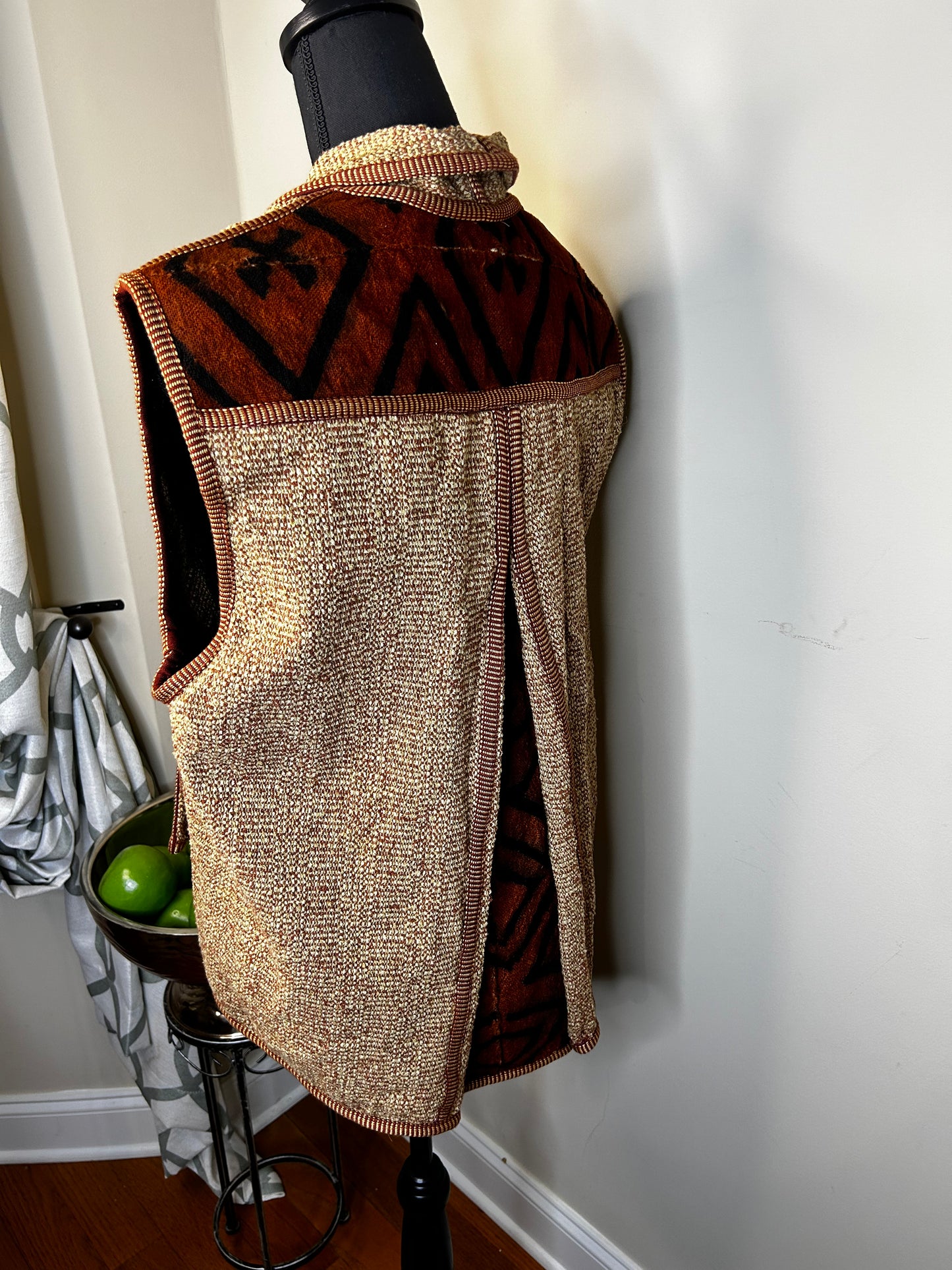 Vintage HNEVA HNEVA Mudcloth “Bogolanfini” Vest/Duster