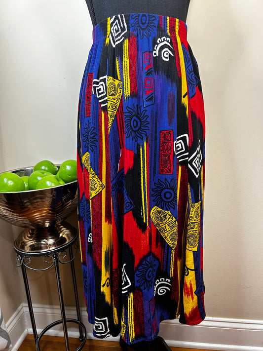 Vtg C.M. SHAPES Abstract Print Skirt