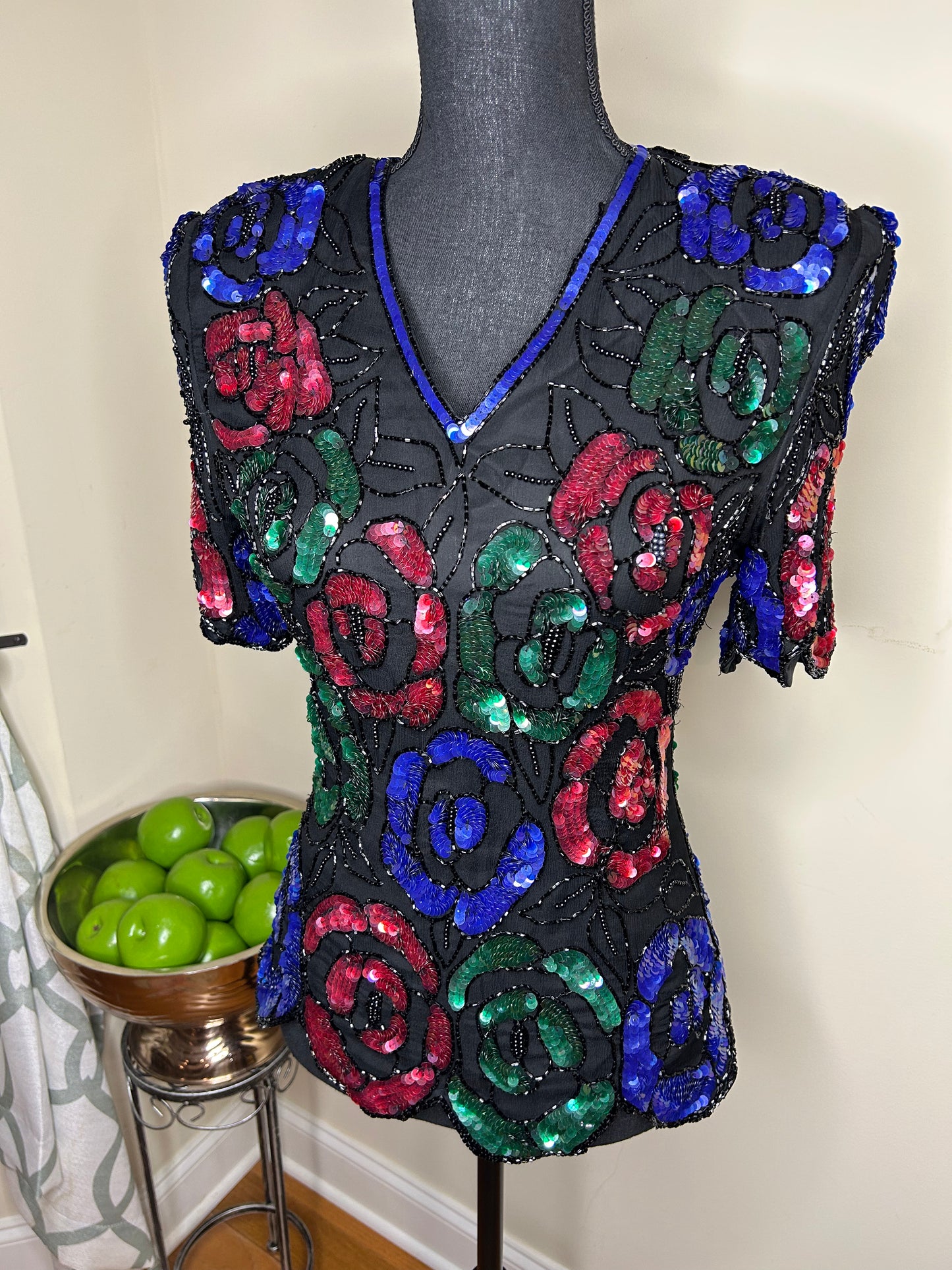 Ste'nay 100% Silk Sequin Top