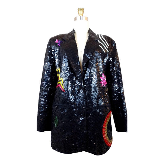 Sandy Starkman Retro Vintage Sequined and Beaded Blazer