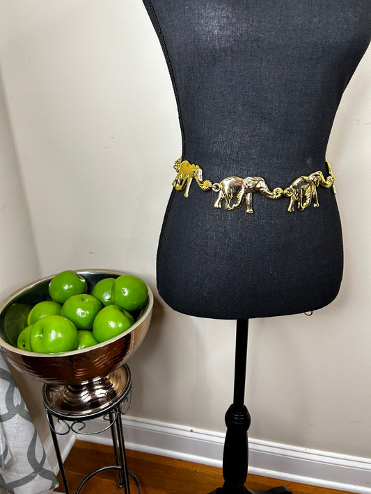 Gold Elephant Belt (4 Elephants)