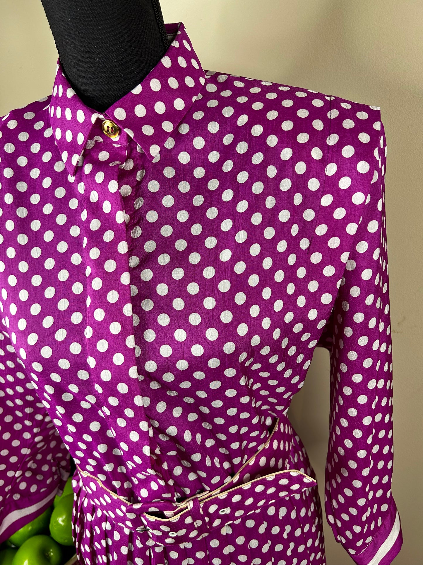 Vintage California Girl Polka Dot Pink and White Dress