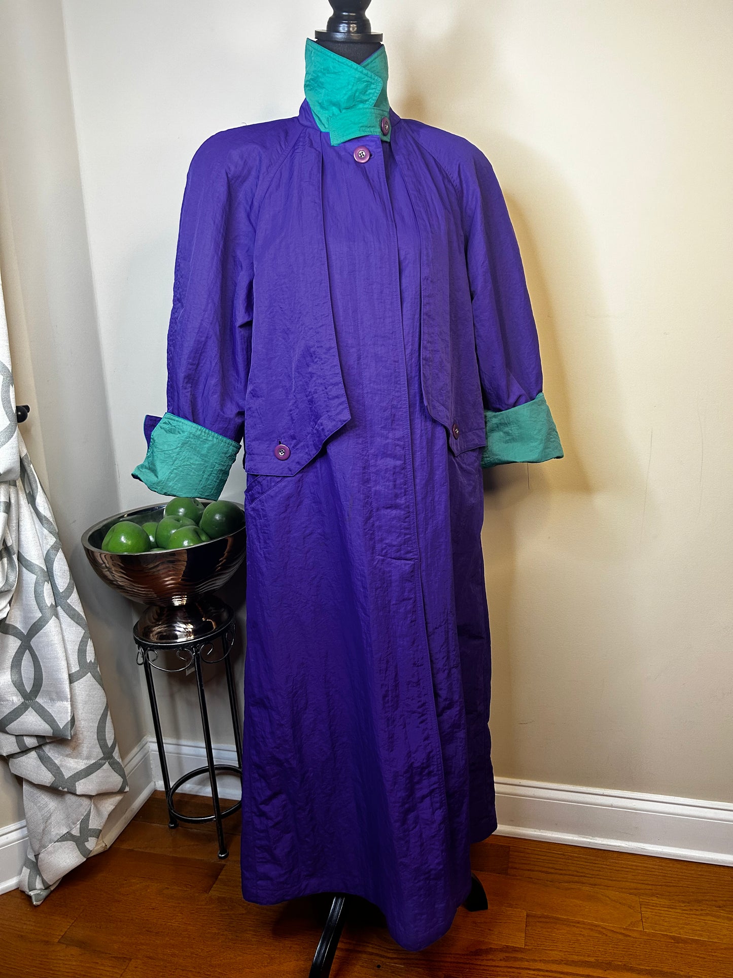 Vtg Weather Master Colorblock Trench Coat