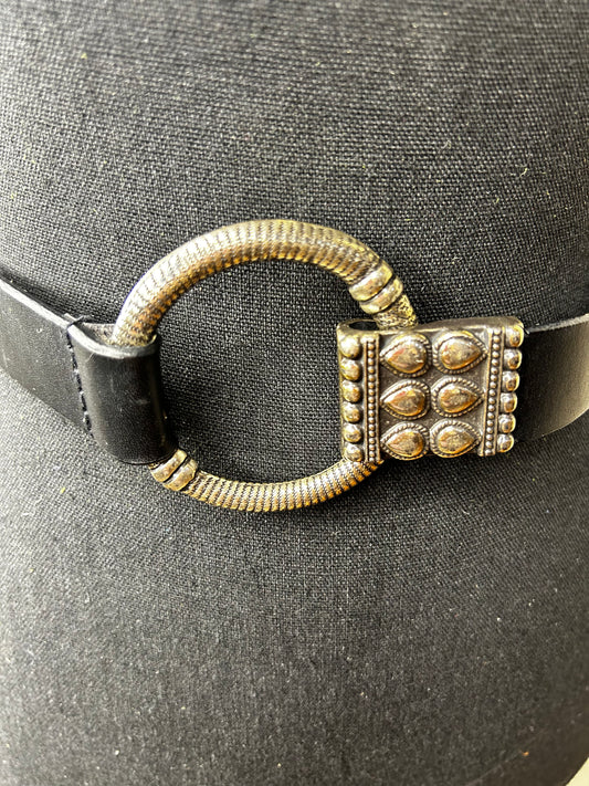 Black Chico's Genuine Leather Adjustable Belt