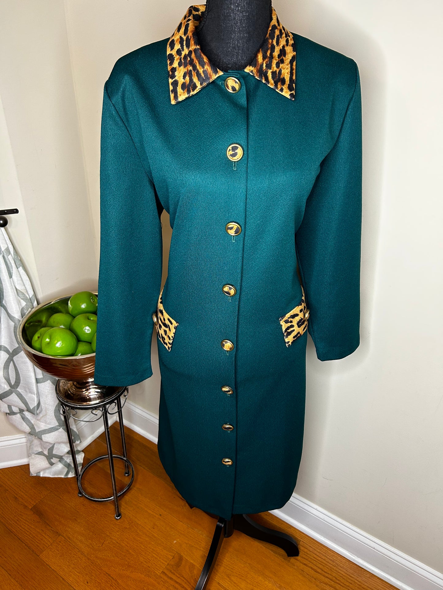 Anthony Richards Leopard Trimmed Dress