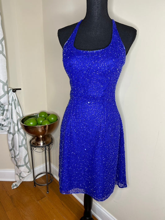 SCALA Blue Beaded Dress NWT