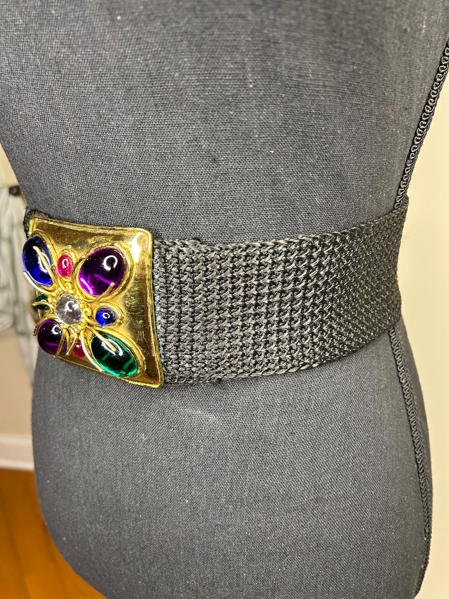 Vintage Gold Buckle Jeweled Belt
