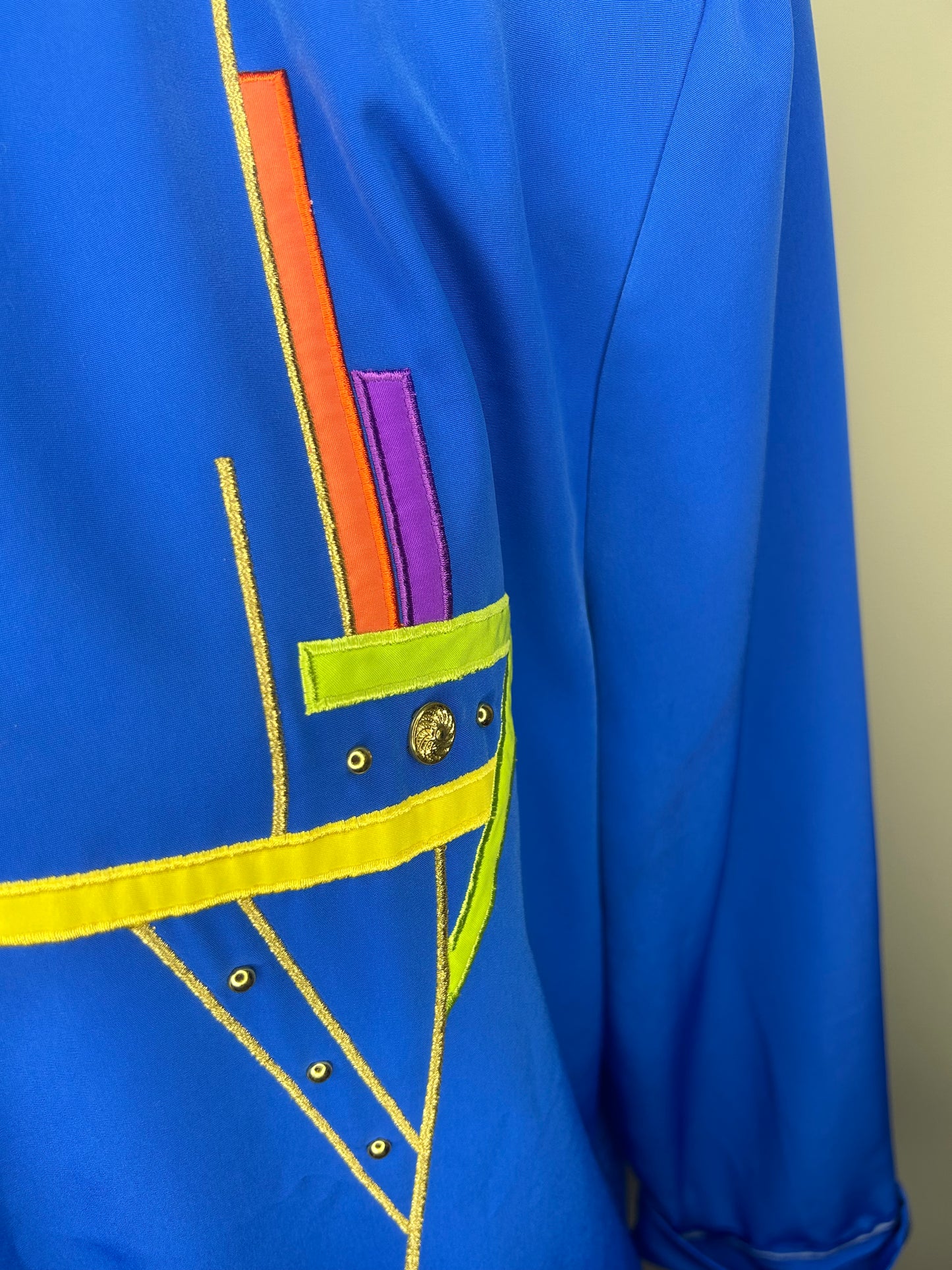 City Girl by Nancy Bolden Blue Blazer w/ Abstract Design