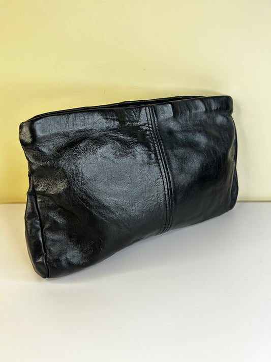 Black Genuine Leather Clutch