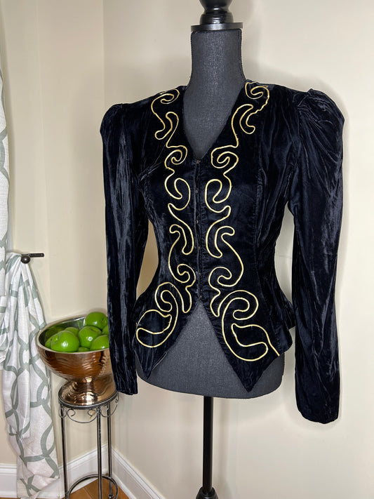 Velvet Embroidered Blazer