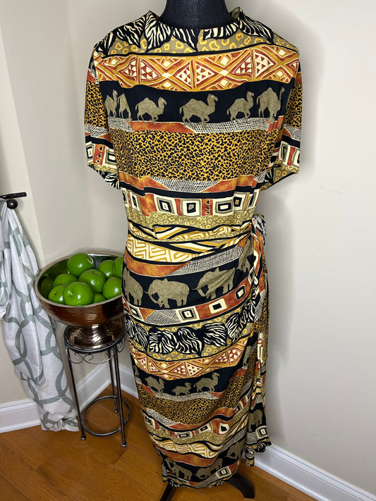Jessica Howard Safari Print Wrap Dress