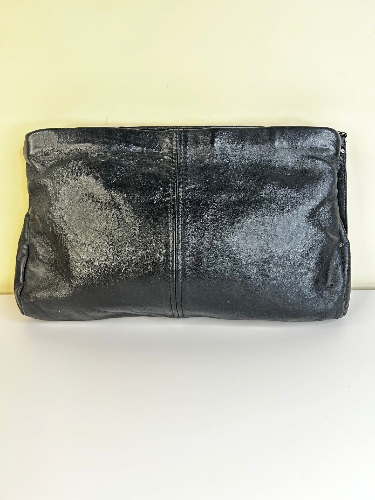 Black Genuine Leather Clutch
