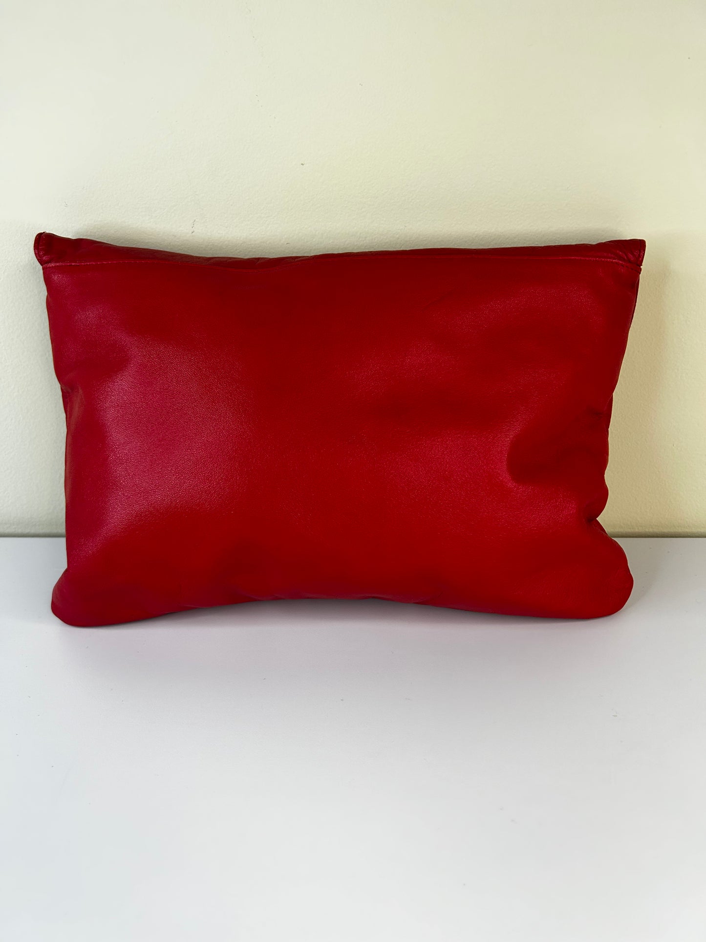 Red Genuine Leather Clutch