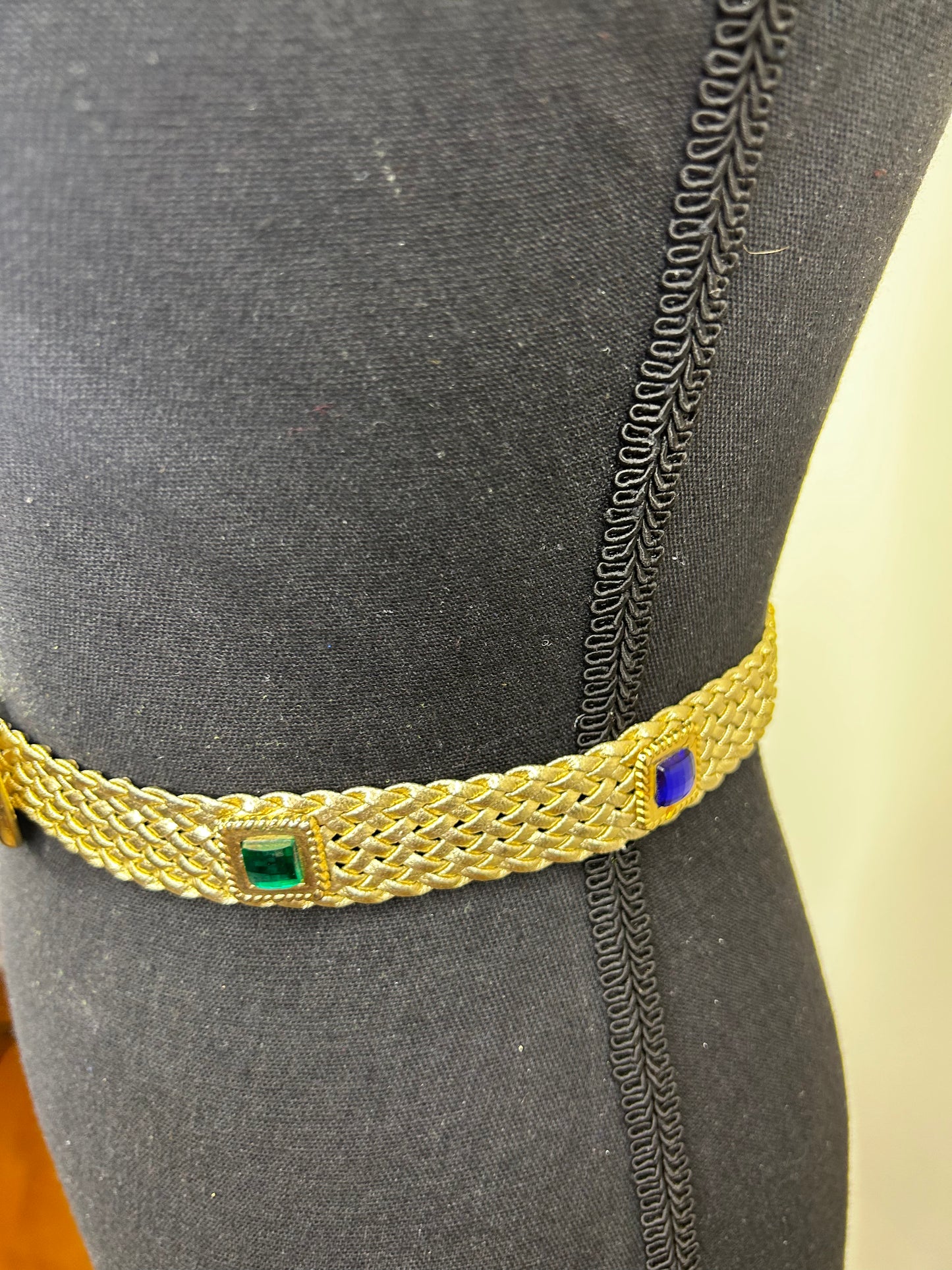 Gold Woven Bejeweled Belt