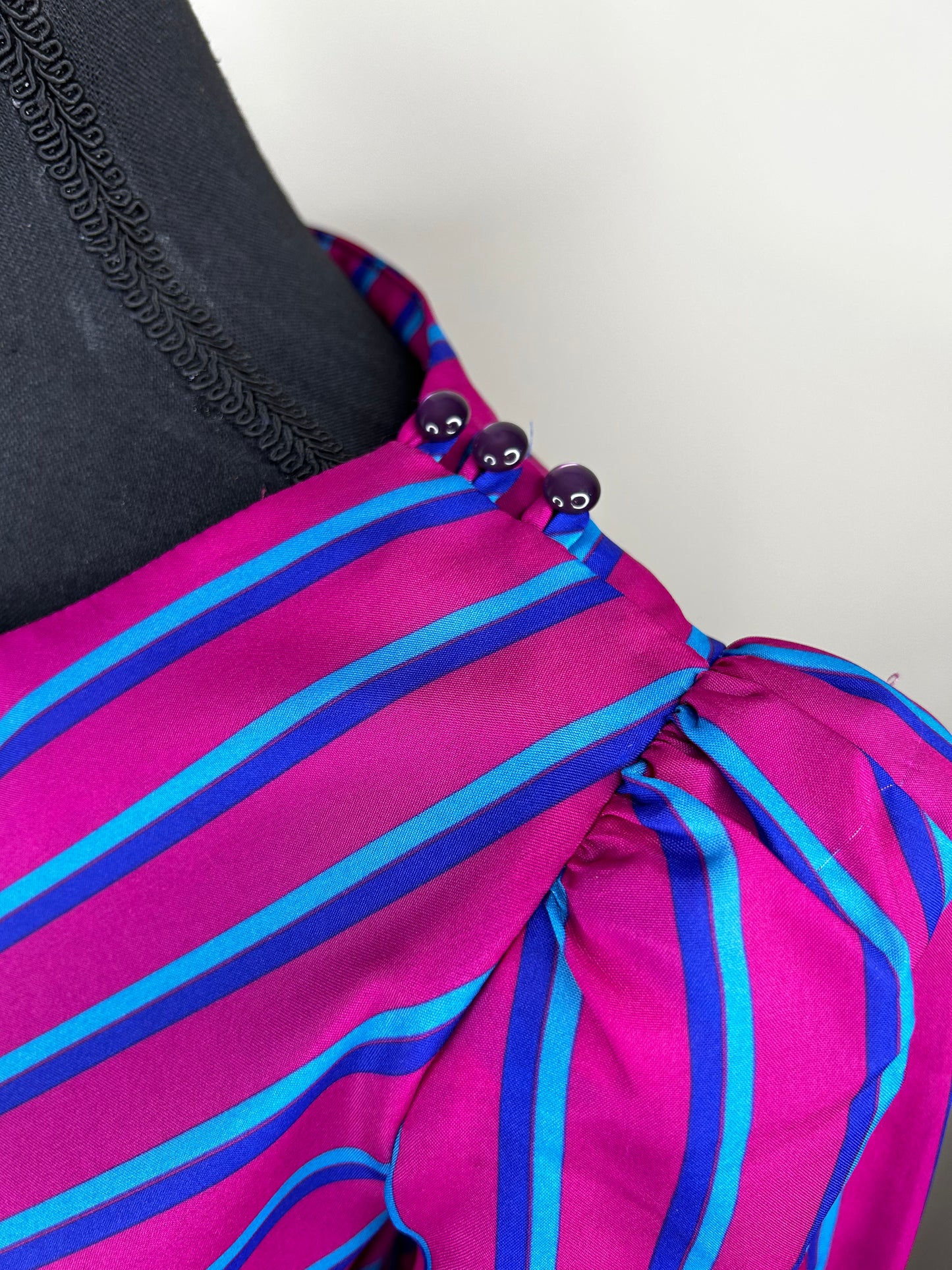 Vintage 80s Pink Striped Dress