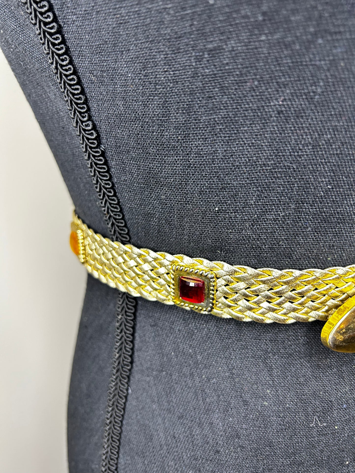 Gold Woven Bejeweled Belt