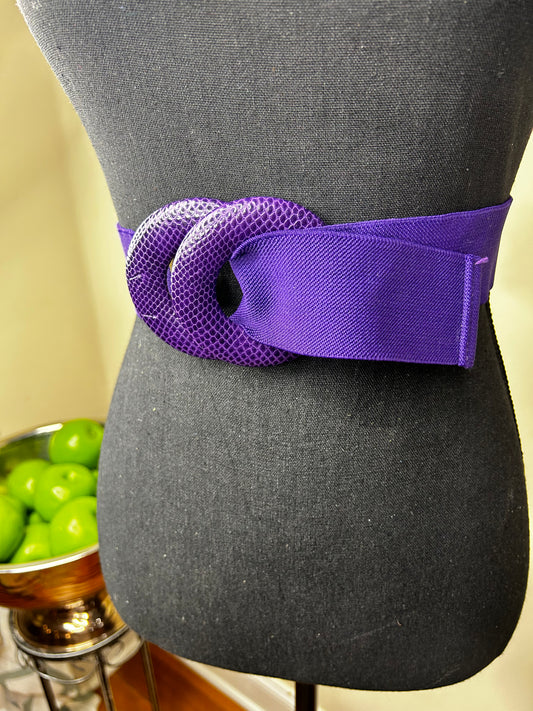 Purple Buckle Elastic Waist Belt