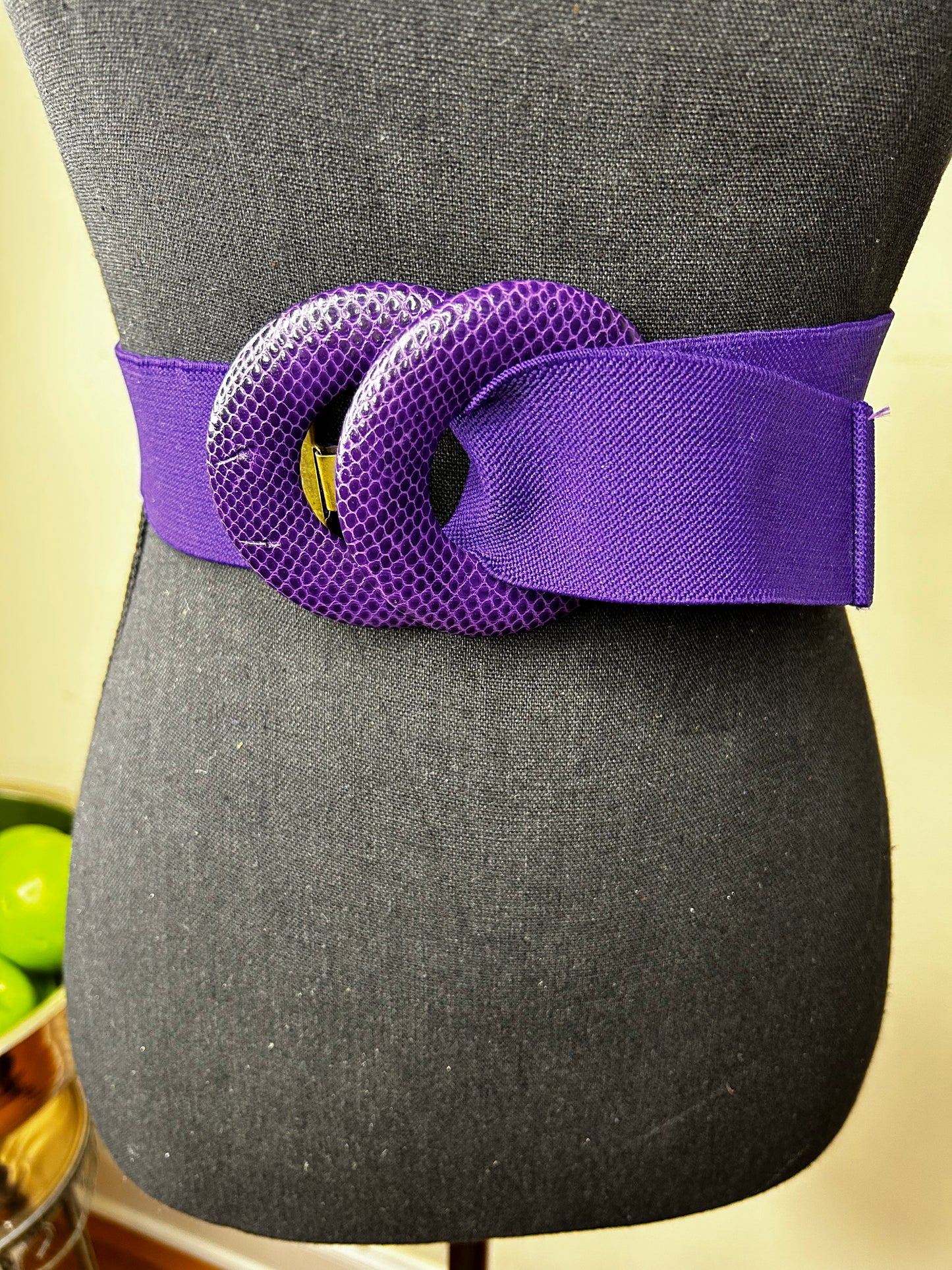 Purple Buckle Elastic Waist Belt