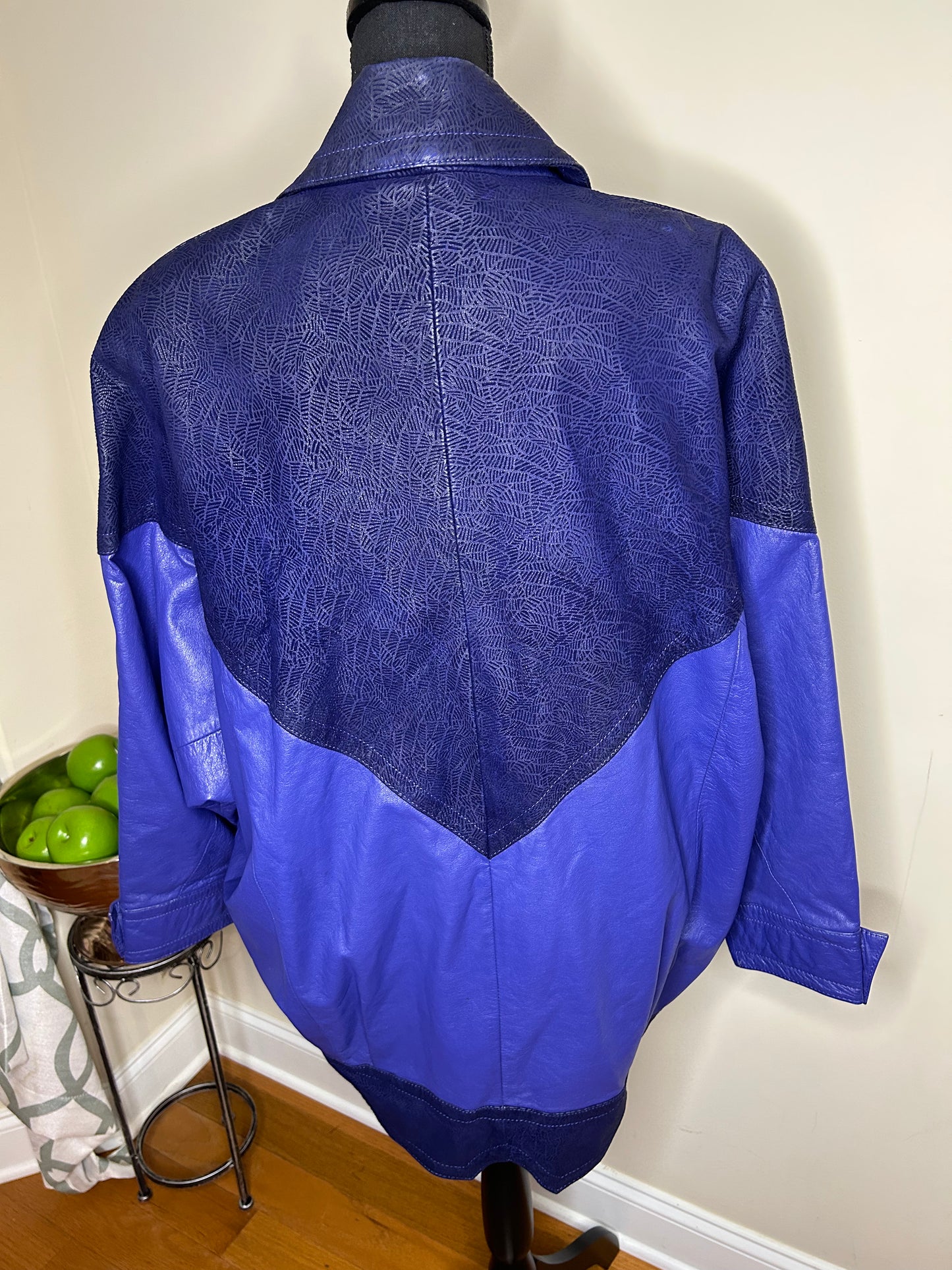 WINLIT Vintage 100% Genuine Leather Dark/Light Purple Coat